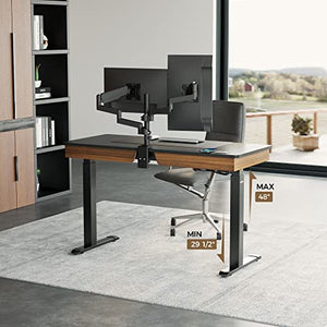 EUREKA ERGONOMIC Standing Desk with 2 Drawers, 55" Dual-Motor Height Adjustable Sit Stand Up Desk