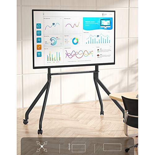 Floor TV Stand TV Rack Mobile Floor Stand Advertising Screen Conference Cart Black 42-65''