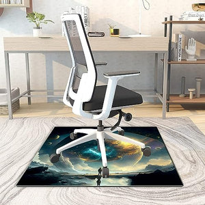 Maxba Glass Office Chair Mat for Carpet 35.43" x 35.43" Tempered Glass Floor Mat