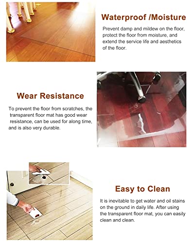 JYDQM Clear Vinyl Plastic Floor Runner Protector Chair Mat, 1.5mm Thick, Non-Slip, Durable - 1.5x7m