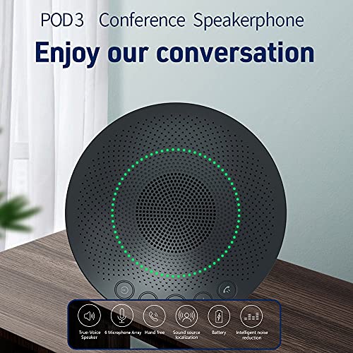 None Conference Microphone Omnidirectional Computer Mic 360° Voice Pickup Touch-Sensor Buttons with Mute Key