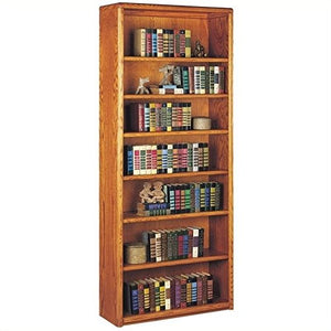 Martin Furniture Contemporary 7 Shelf Wood Bookcase in Medium Oak