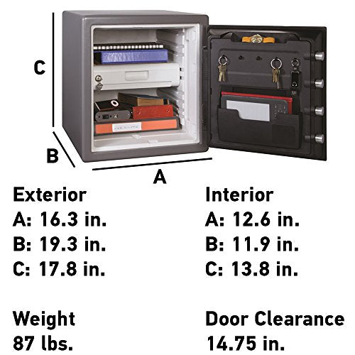 SentrySafe SFW123GDC Fireproof Safe and Waterproof Safe with Digital Keypad 1.23 Cubic Feet