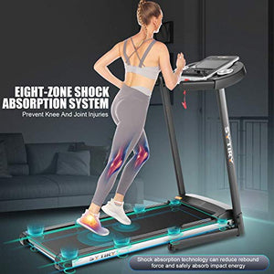 SYTIRY Treadmill with Screen,Treadmills for Home with 10" HD tv Touchscreen&WiFi Connection,3.25hp Motor, Folding Exercise Equipment Machine with Workout Program, Hydraulic Drop