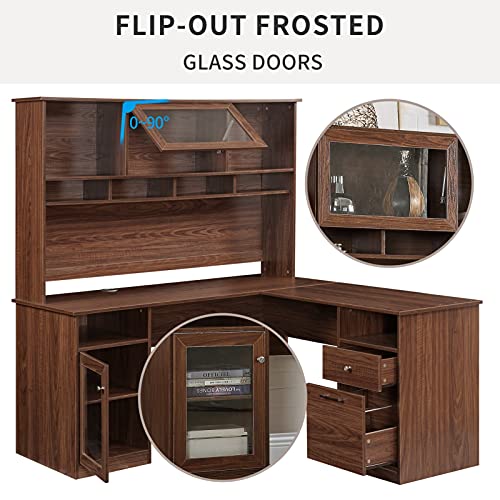 L-sister Perfect embellishment Shaped Desk Gaming Desk Modern Corner Computer Desk Gaming Table Office Workstation Desk Expectant Administrator Office Desk With Hutch Drawers Storage Shelves Easy to a