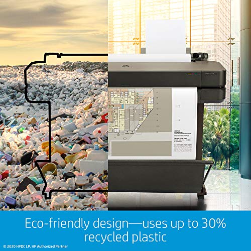 HP DesignJet T630 Large Format Wireless Plotter Printer - 36", with Modern Office Design (5HB11A)
