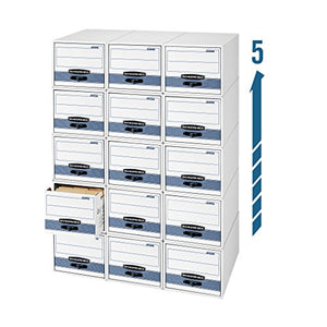 Bankers Box STOR/DRAWER STEEL PLUS Extra Space-Saving Filing Cabinet, Stacks up to 5 High, Legal, 6 Pack (00312) , White