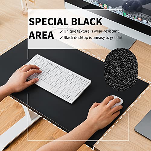 RELAX4LIFE Electric Height Adjustable Standing Desk Lifting Gaming Table Workstation W/Mouse Pad, 4 Programmable Presets Controller, Home Office Memory Stand Up Desk(55” x 28”, Natural+Black)