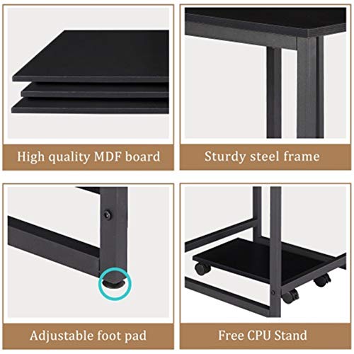 RKRLJX Computer Home Office U-Shaped Computer Desk, Industrial Corner Writing Desk with CPU Stand, Gaming Table Workstation Desk for Home Office(Black)