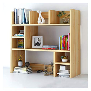 Zenglingliang Desktop Bookshelf 3-Tier Organizer Office Storage Rack - Natural, L 32.7