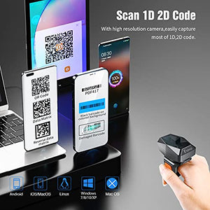 Eyoyo 2D Bluetooth Ring Barcode Scanner, Wearable Wireless Scanner