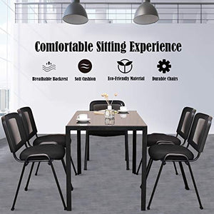 Giantex Set of 5 Conference Chairs with Foot Pads, Executive Lobby Reception Chairs - 5 Pack, Black