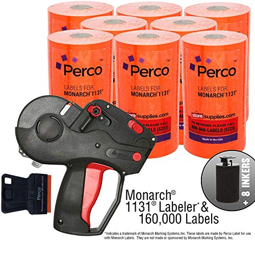 Monarch 1131 Price Gun with Labels Value Pack: Includes Monarch 1131 Pricing Gun, 160,000 Flou. Red Marking Labels, Bonus Inkers