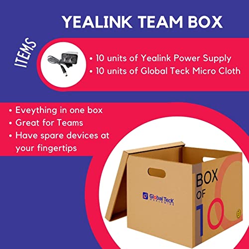 Global Teck Worldwide Yealink PS5V2000US Power Supply Bundle - 10 Pack with GTW Microfiber Cloth