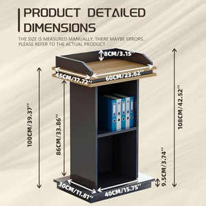 ANJAHOME Wooden Podium, Portable Conference Stand for Weddings, Classrooms, Office - Durable and Functional (A)