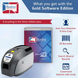 Zebra ZXP Series 3 Dual Sided ID Card Printer & Complete Supplies Package with Bodno Gold Edition ID Software 2