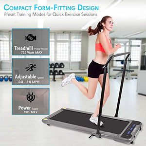 Smart Digital Foldable Fitness Treadmill - Compact Slim Folding Electric Indoor Home Gym Exercise Running Machine with 50.0" x 18.0" belt, Automatic Speed Adjustment, Safety Key - SereneLife SLFTRD60