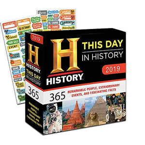 This Day in History 2019 Calendar, Box Edition Set - Deluxe 2019 History Channel Day-at-a-Time Calendar with Over 100 Calendar Stickers (History Gifts, Office Supplies)