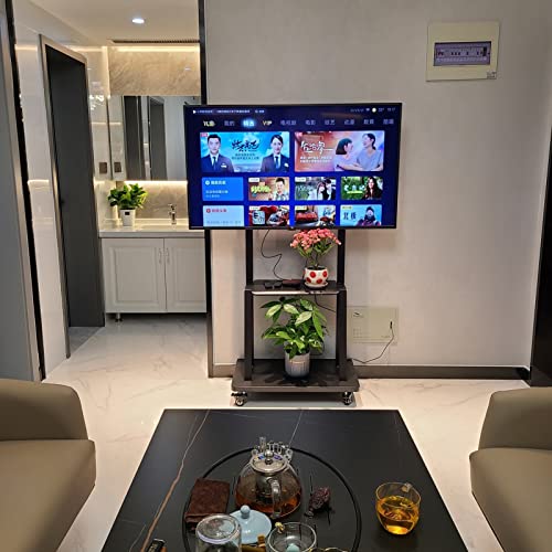 Generic Heavy Duty TV Cart with AV Shelf & Wheels - Fits 32-75 Inch Screens, Up to 150kg