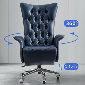 KOHARA Leather Office Chair - 360° Rotating Desk Chair