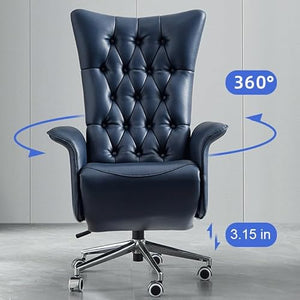 None BAILAI Office Chair Leather Home Desk 360° Rotating Office Chair