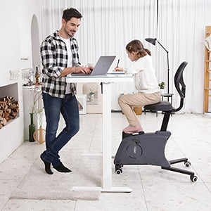 Flexispot Electric Height Adjustable Standing Desk with Drawer 48 x 24 Inch Tempered Glass White Desktop & Frame Home Office Computer Workstation (2.4A USB Charge Ports, Memory Controller, Child Lock)