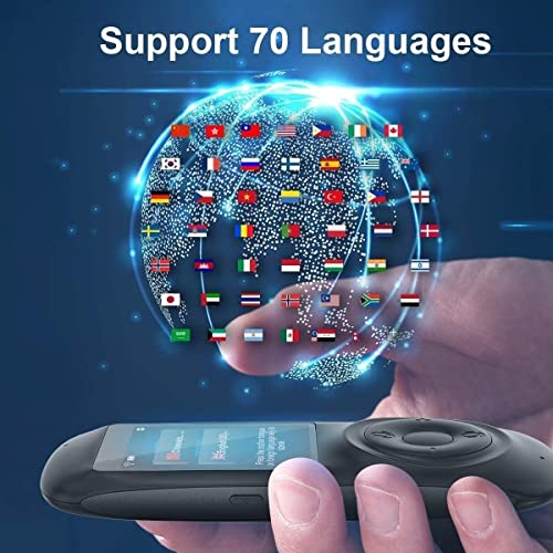 Language Translator Device Portable 70 Languages Two Way Instant Voice Translator Smart Real-Time WiFi/Hotspot (White)