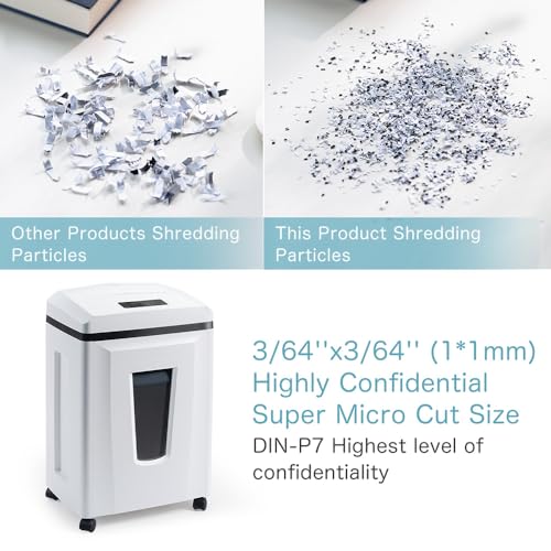 Kitnery Micro Cut Paper Shredder: High Security Heavy Duty Shredder for Home Office, 6 Sheets, 56dB, 6 Gal Bin