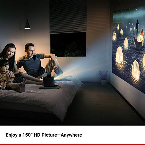 Nebula, by Anker, Mars II 300 ANSI Lumen Home Theater Portable Projector with 720p 30 to 150 Inch DLP Picture, Home Entertainment, 10W Speakers, Android 7.1, 1-Second Autofocus, Movie Projector