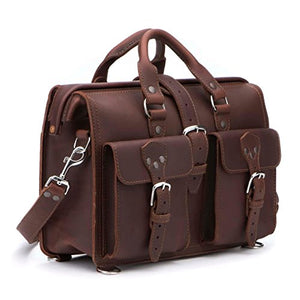Saddleback Leather Co. Flight Bag 15-inch Full Grain Leather Expandable Laptop Briefcase for Men Includes 100 Year Warranty