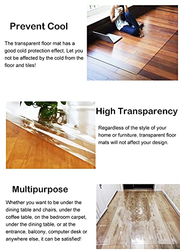 JYDQM Clear Vinyl Plastic Floor Runner Protector Chair Mat, 1.5mm Thick, Non-Slip, Durable - 1.5x7m