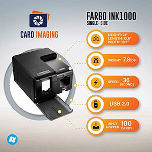 Fargo Ink1000 Single Sided Inkjet Card Printer, Supplies & Software Bundle. (62000)