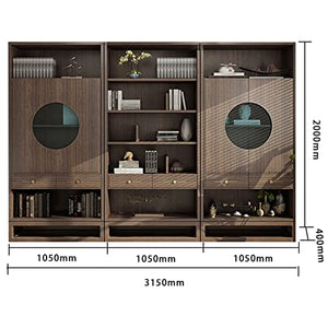 HIHELO Chinese Style Bookcase Combination Cabinet Locker - Elegant Luxury Rack