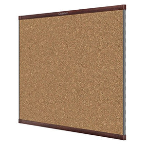 Quartet Prestige 2 Magnetic Cork Bulletin Board, 6' x 4', Mahogany Finish Aluminum Frame (MC247MP2)