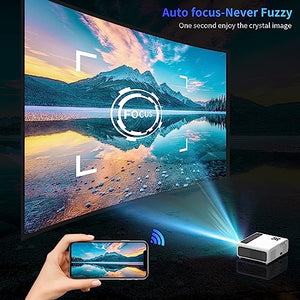 DIPIKPRJ 4K Android TV Projector with Prime Video, Wifi 6, Bluetooth, and 500" Display
