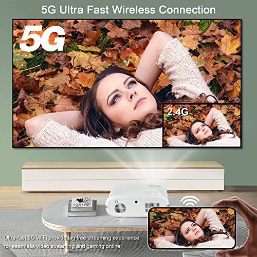 Higfra Smart Home Projector 5G WiFi Bluetooth 16000L 1080P 4K Support