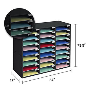 Really Good Stuff Mail Center – 1 Black Classroom or Home Literature Organizer with 27 Slots – Keep Your Classroom, Office, or Distance Learning Space Organized, Durable, Easy Assembly