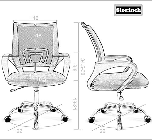 Office Chair Ergonomic Cheap Desk Chair Mesh Computer Chair Lumbar Support Modern Executive Adjustable Stool Rolling Swivel Chair for Back Pain, Black