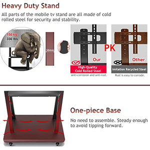 Generic Heavy Duty TV Cart with AV Shelf & Wheels - Fits 32-75 Inch Screens, Up to 150kg