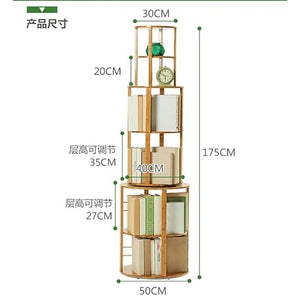 WASHLA Rotating Multi-Layer Bookshelf Storage Rack