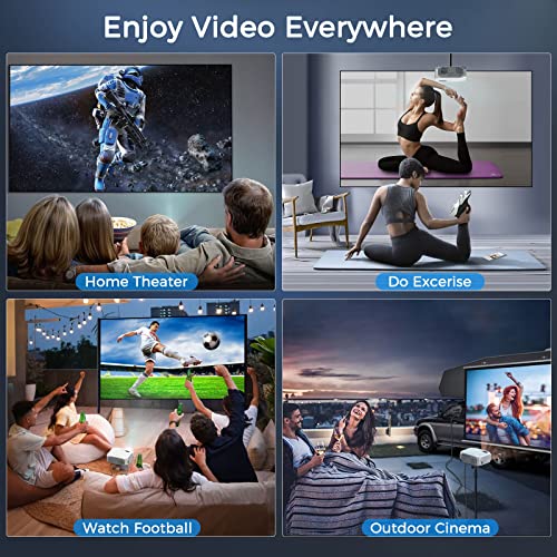 FUDONI 5G WiFi Bluetooth Projector 12000L Native 1080P 4k Supported with Screen - Home Theater for iOS/Android/TV Stick/Laptop
