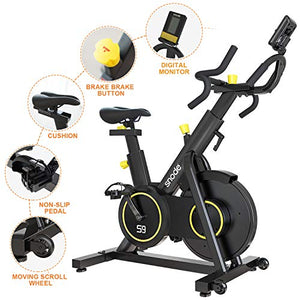 SNODE Magnetic Exercise Bike S9 with APP- Professional Cycling Bike with 4-way Adjustable Multifunctional Handlebar, Compatible with ZWIFT, Kinomap, Iconsole - Max 331 lbs