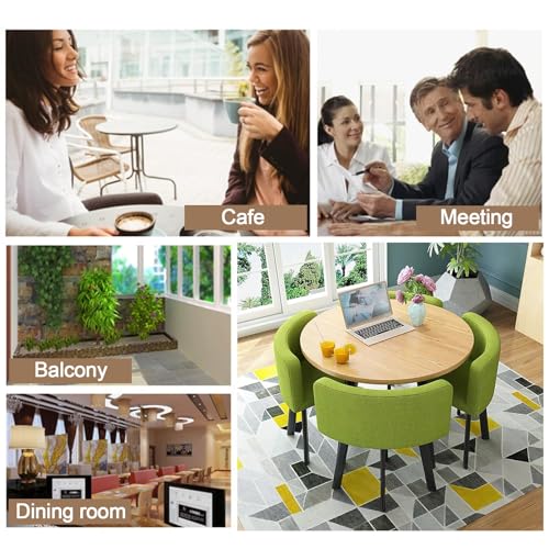 BYJSJY Round Dining Table Set with 4 Chairs and Coffee Table - 80cm, Color A1