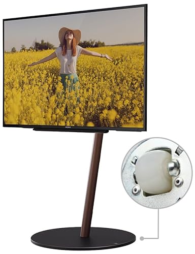WALL A2 Large Type TV Stand | Rolling Portable Free-Standing 45-80 Inch Universal Big Screen Stand | Walnut