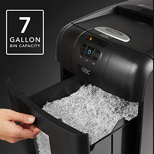 Swingline GBC Paper Shredder, Auto Feed, 130 Sheet Capacity, Micro-Cut, 1-2 Users, Stack-and-Shred 130M (1758571)