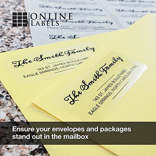 Waterproof Clear Gloss Address Labels - 2.625 x 1 - Pack of 30,000 Labels, 1,000 Sheets - Laser Printer - Online Labels