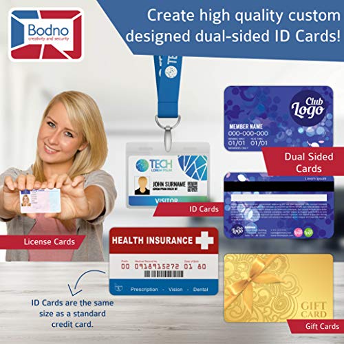 Evolis Primacy Dual Sided ID Card Printer & Complete Supplies Package with Bodno Bronze Edition ID Software