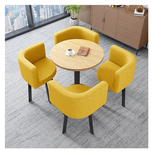 JOSKAA Round Dining Table Set with 4 Chairs - Small Conference Table and Chairs Set - Dining Room Furniture in Color
