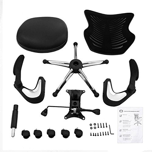 Modrine Ergonomic Swivel Drafting Chair, Height Adjustable Breathable Mesh Back with Steel Footring, Flip-up Padded Armrest Wheel Fabric Lumbar Support Seat (Style 2)