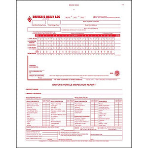 2-in-1 Driver Daily Log Book 25-pk. with Detailed Driver Vehicle Inspection Report - Book Format, 2-Ply Carbonless, No Recap, 8.5" x 11", 31 Sets of Forms Per Book - J. J. Keller & Associates